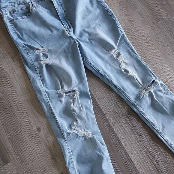 Hollister Y2K distressed ultra high-rise crop skinny jeans 13L w31/L28 - Picture 5 of 7